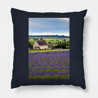 Lavender Field Summer Flowers Cotswolds England Pillow