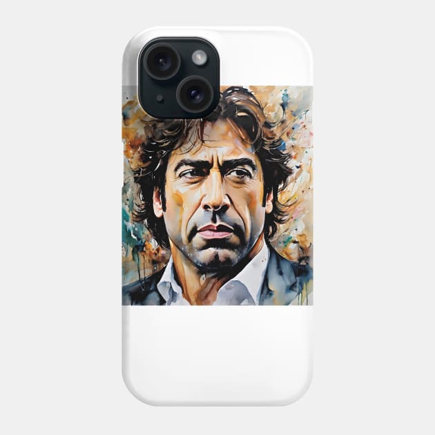 portrait of Javier Bardem Phone Case by bogfl