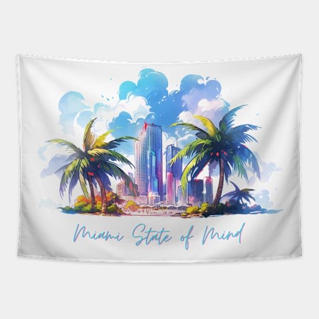 Miami State of Mind Tapestry by Pink Syrup Workshop