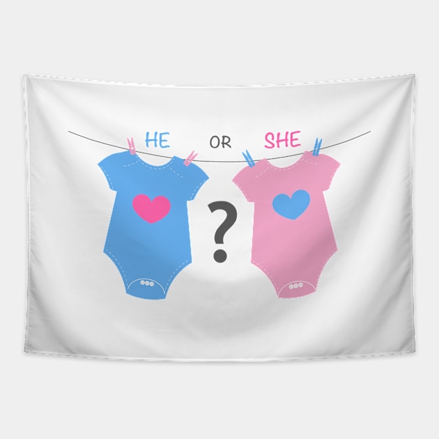 Baby body. Baby girl and baby boy. Baby gender reveal Tapestry by GULSENGUNEL