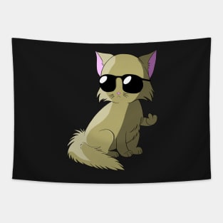 cool Persian Cat Kitty shows Middle Finger Tapestry