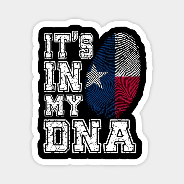 It's In My DNA Texas - Pride Flag Fingerprint Gift Magnet by biNutz