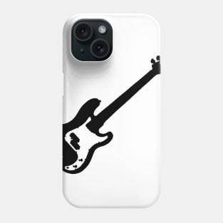 Black and white bass guitar Phone Case