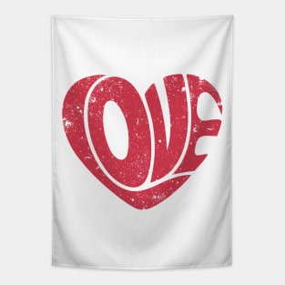 Love typography Retro valentines day Tapestry