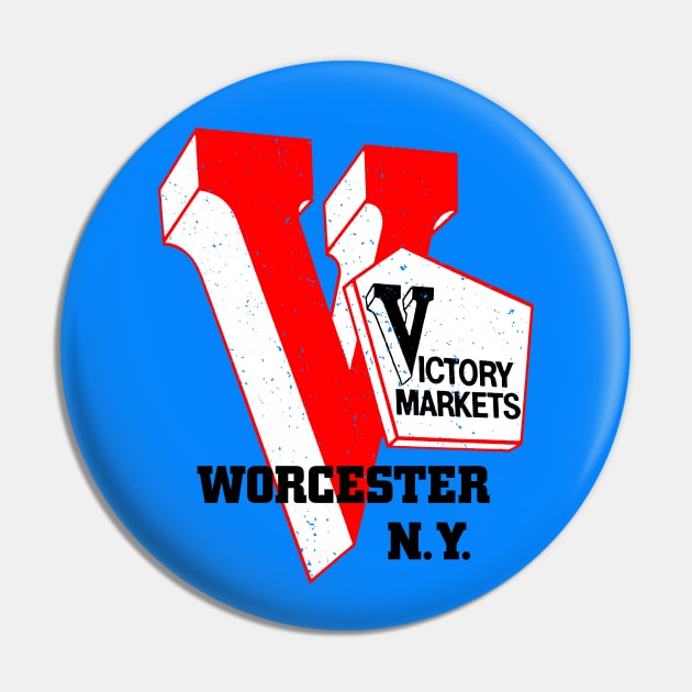 Victory Market Former Worcester NY Grocery Store Logo Pin by MatchbookGraphics