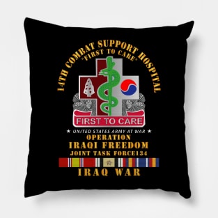 14th Combat Support Hospital w Iraq SVC Ribbons - OIF Pillow