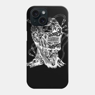 illustration of excruciating skull Phone Case