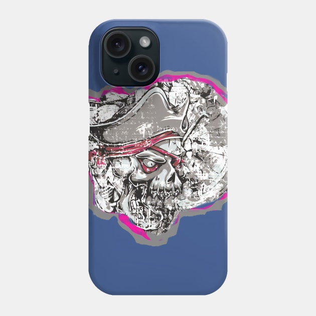 Cool pirate tee shirt design tee Phone Case by nothingmainstream