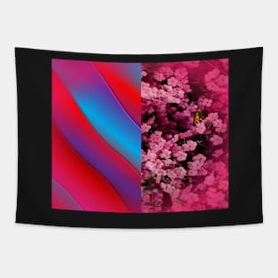 printed design, two faces double view Tapestry