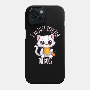 Kawaii Halloween Oktoberfest Cat - I'm Just Here for the Boos Phone Case