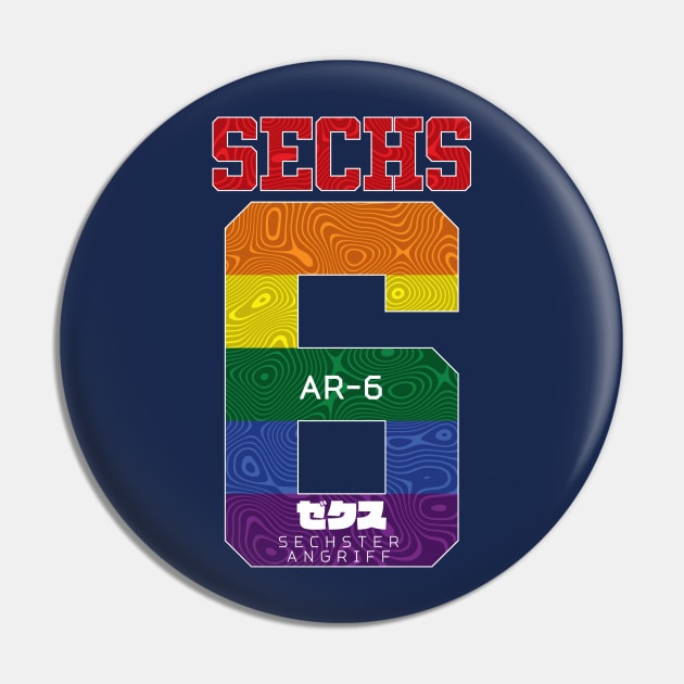 Sechs Pride Pin by Krobilad