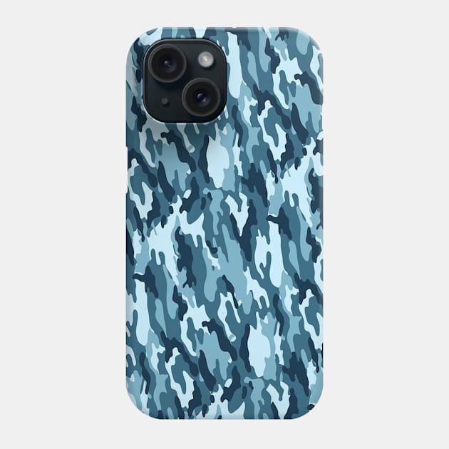 Camo Blue Beige Black Fine Camo Print Phone Case by teezeedy