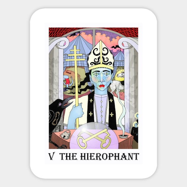 Tarot The Hierophant Tarot Card Sticker Teepublic