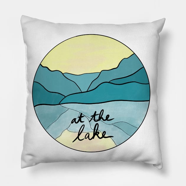 At the Lake - Light, Dreams & Love Beautiful Calm Water Serenity in the Mountain Side Calm Waters Sunny Hills Dawn Daydreaming at the pond Pillow by nathalieaynie