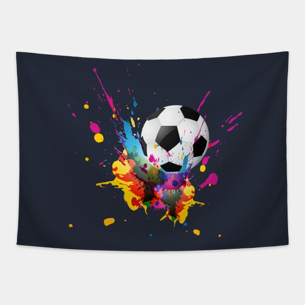 Soccer Paint Splash Tapestry by letnothingstopyou