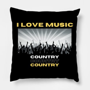 I Love Music Country Pillow