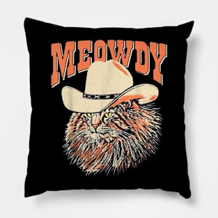 Meowdy! Funny Country Music Pillow