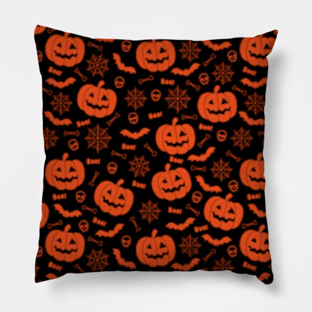 Halloween Pumpkin Pattern Pillow by deadright