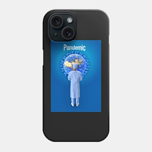 Pandemic concept with viral world globe Phone Case