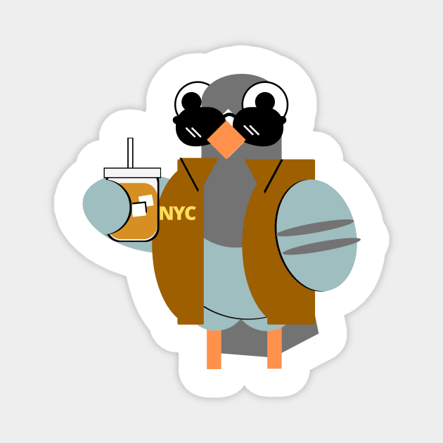 Iced Coffee Pidgeon Magnet by TeeTotaler