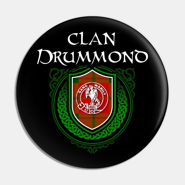 Clan Drummond Surname Scottish Clan Tartan Crest Badge Pin by Celtic Folk