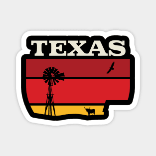 Texas longhorn sunset Retro Vintage Design Gift T-Shirt Magnet