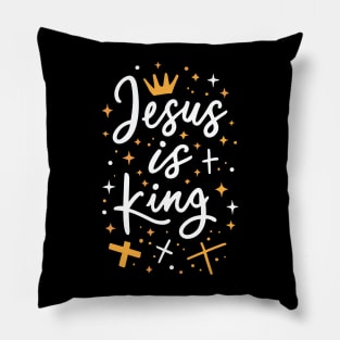 Jesus is King Christian Quote Pillow