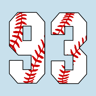 Baseball Number 93 #93 Baseball Shirt Jersey Favorite Player Biggest Fan T-Shirt