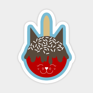 Candy Apple Cat With Background Magnet