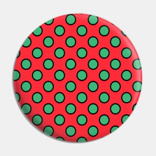 Pattern Green Circles Red background Nice Gift for lovers Pin