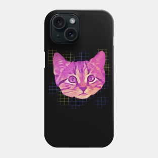 Pink Kitty Face Net Background Phone Case