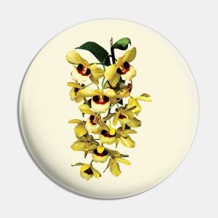 Cascade of Yellow Orchids Pin