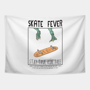 Skate fever Stay true Ride Free dinosaur Tapestry