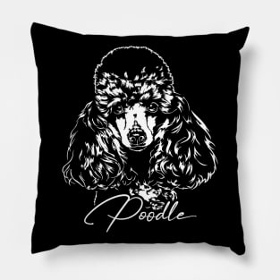 Funny Cute Poodle dog portrait Pillow