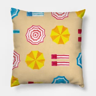 Bird's eye view summer beach Pillow