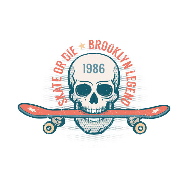 Discover Skateboard and skull retro emblem - Skateboarding - T-Shirt