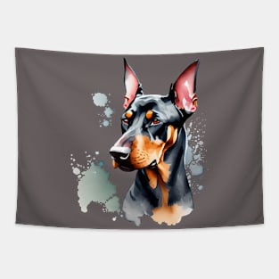 Doberman Pinscher Portrait Tapestry