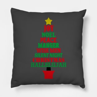 A Wordy Christmas Tree Pillow