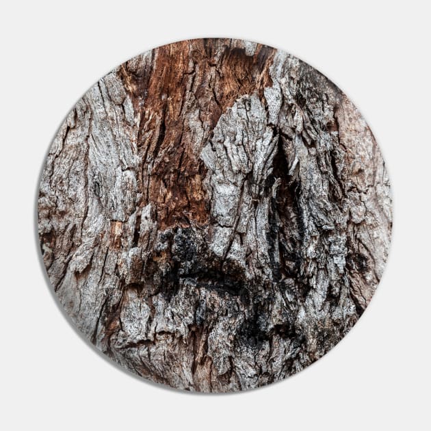 Rustic Orange & Brown Tree Trunk Pin by textural