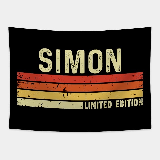 Simon First Name Vintage Retro Gift For Simon Tapestry by CoolDesignsDz