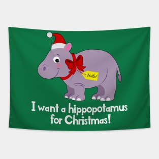 Hippopotamus for Christmas Tapestry