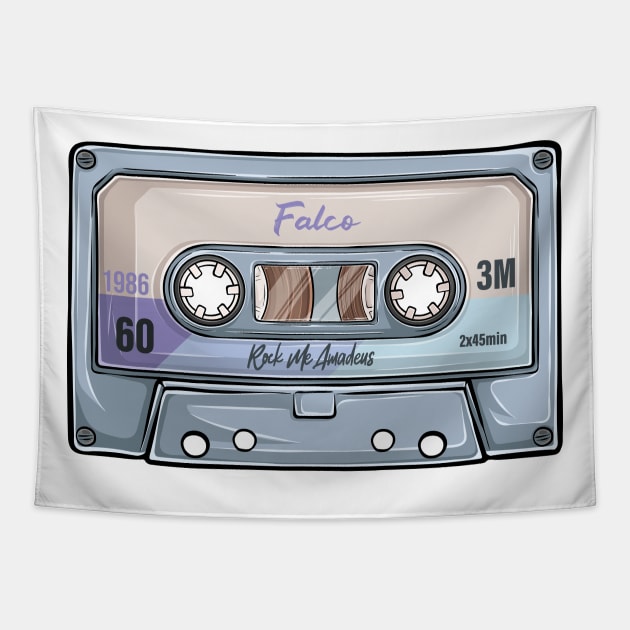 Falco Vintage Classic Cassette Tape Tapestry by PowelCastStudio