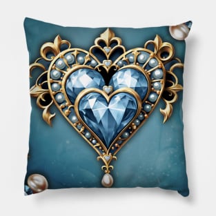 Beautiful noble blue heart Pillow