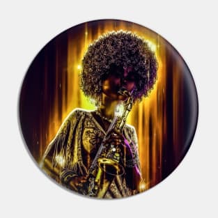 Cute black girl playing saxophone Pin