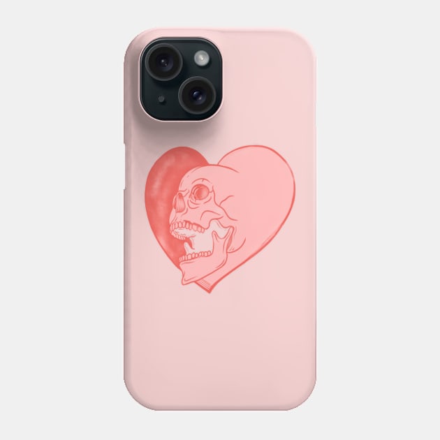 Vintage skull Heart Phone Case by HagAttack