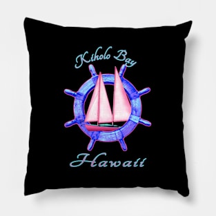 Kiholo Bay Hawaii Sailboat Sailing Vacation Nautical Pillow