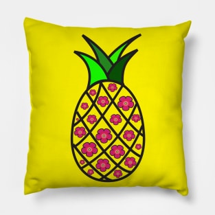 Lispe Pink Posy Pineapple Pillow