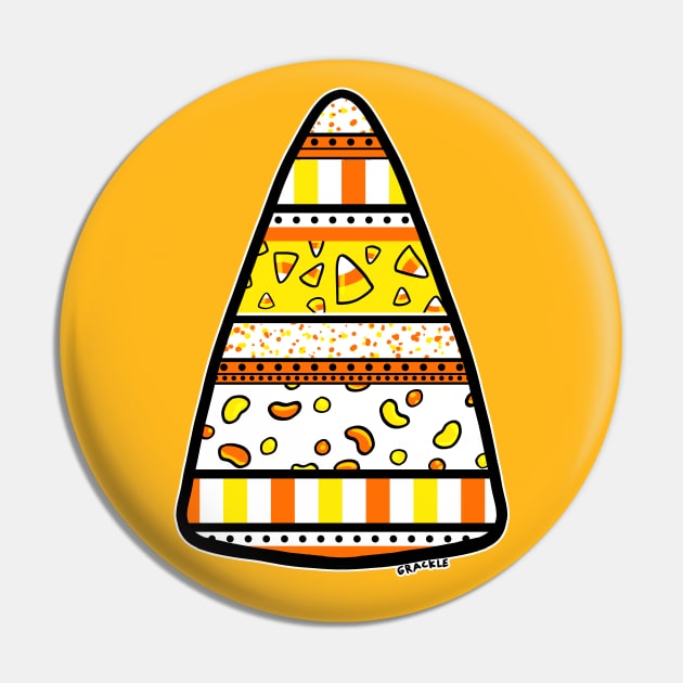 Halloween Candy Busy Stripes Pin by Jan Grackle