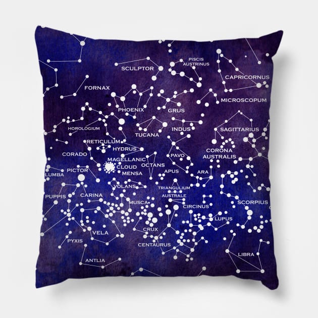 Southern Star Map Pillow by Sirenarts