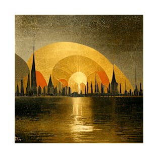 Sunrise Cityscape Art Deco T-Shirt